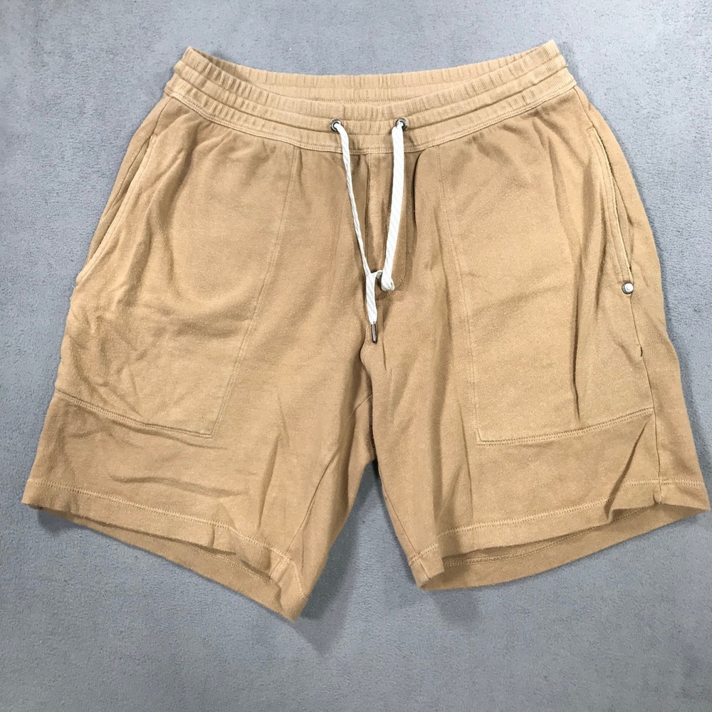 Vuori Lounge Shorts Mens Medium Tan French Terry Drawstring Pockets